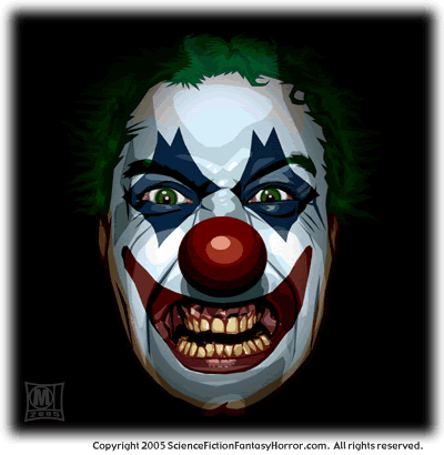 creepy clown makeup. prison you evil clown.