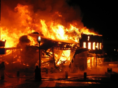 a house on fire